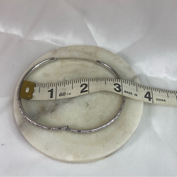 925 STERLING SILVER VINTAGE twisted textured bangle bracelet - Picture 10 of 10